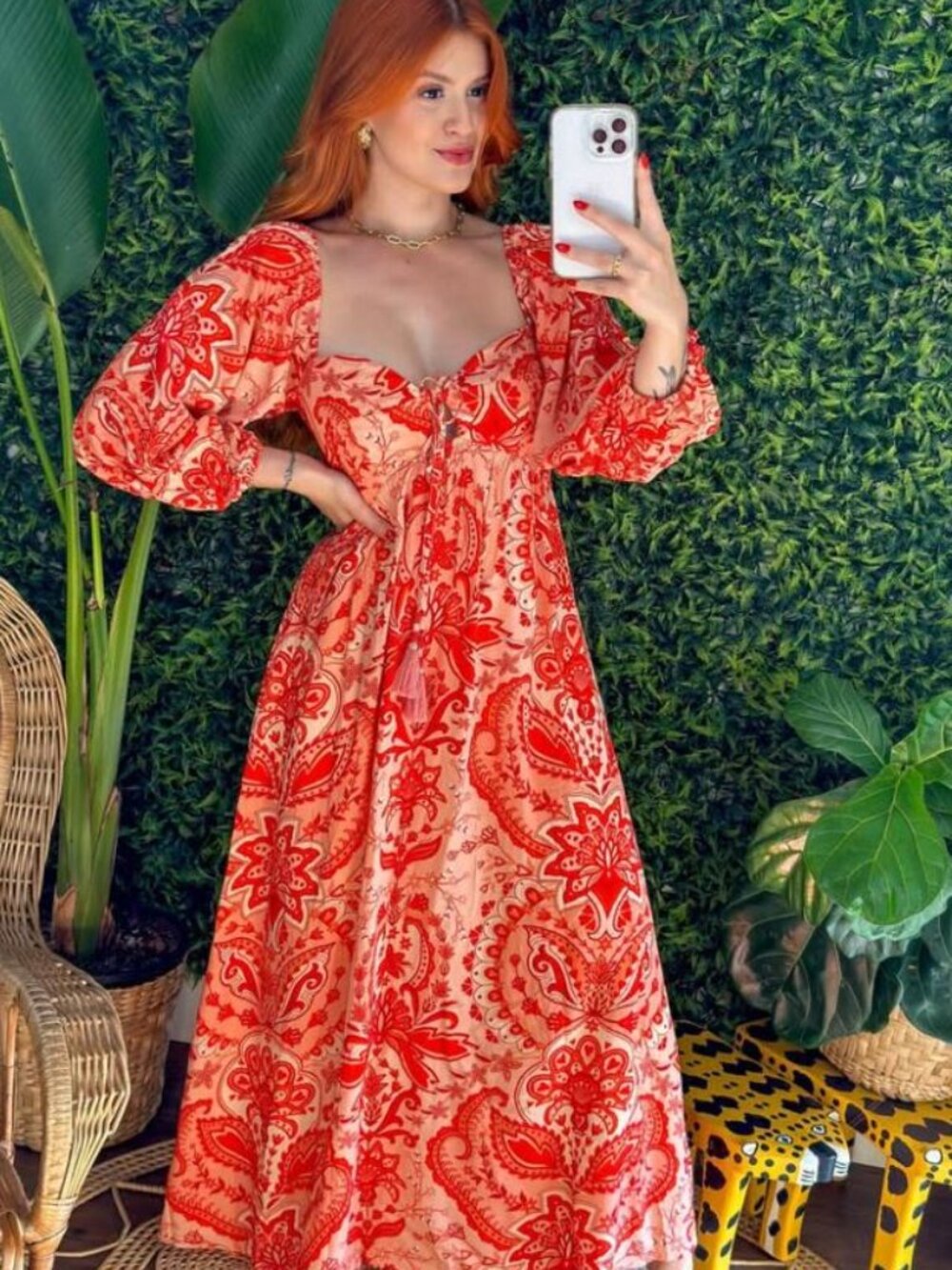 Stunning FARM Rio Red Jaipur Maxi Dress sz S NWT - Brazil Line Exclusive!!!